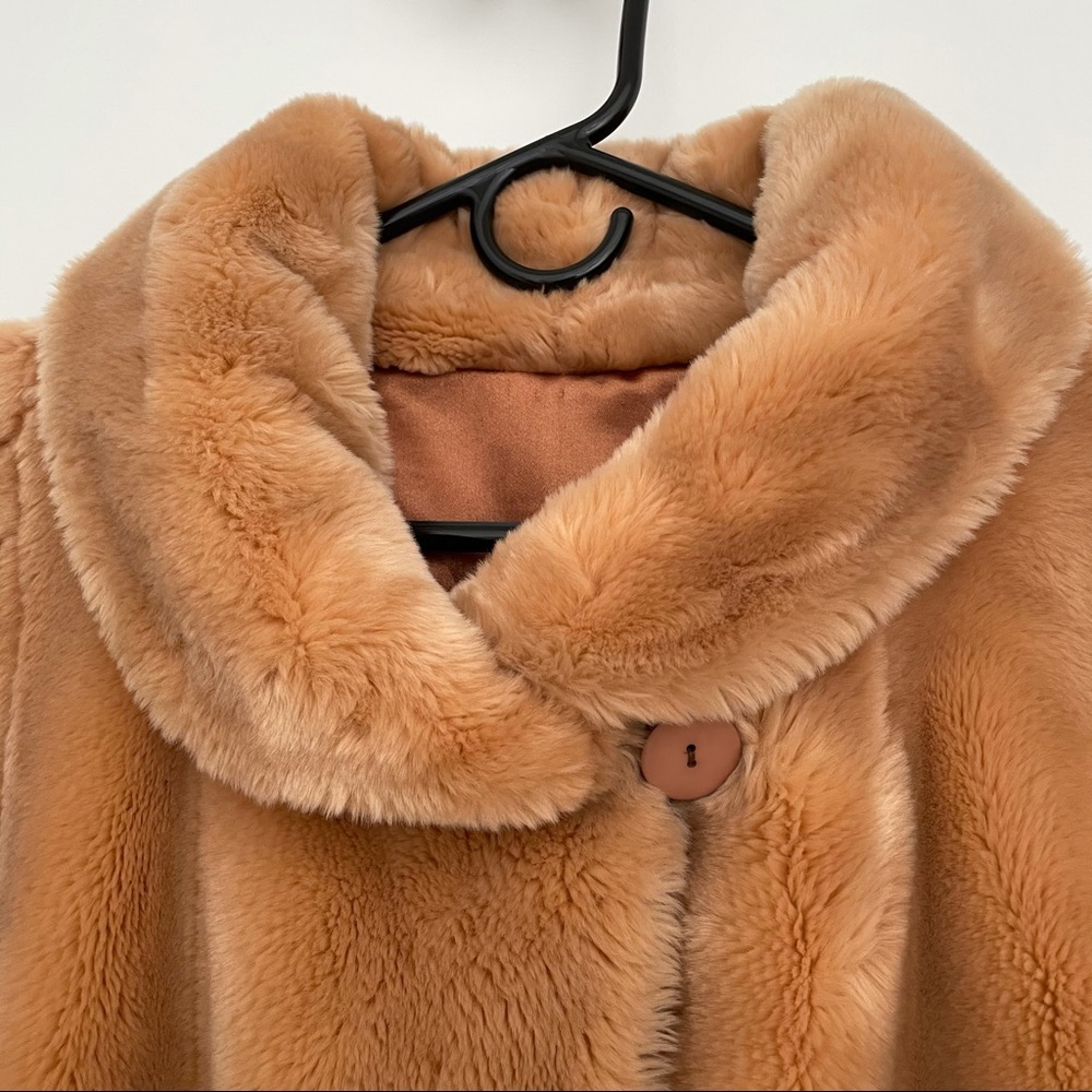 Vintage French Brown Plush Faux Fur Teddy Coat - Picture 4 of 11